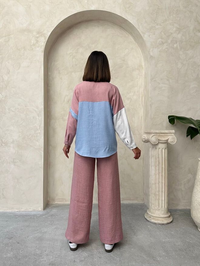 Topshow Powder Linen Trousers Wholesale Clothing 4