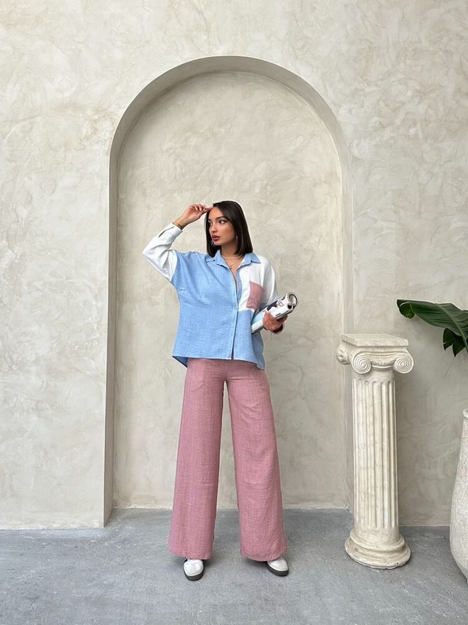 Topshow Powder Linen Trousers Wholesale Clothing Birthday