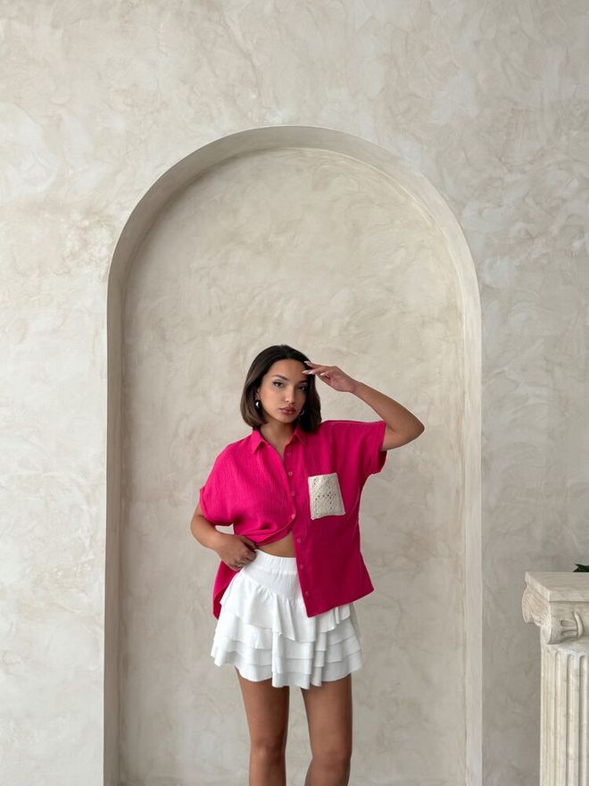 Topshow Veleprodajna Srajca Iz Žepne Žepne Platnene Žepne Aplikacije Iz Lanenega Lanena Oblačila na debelo Rojstni dan