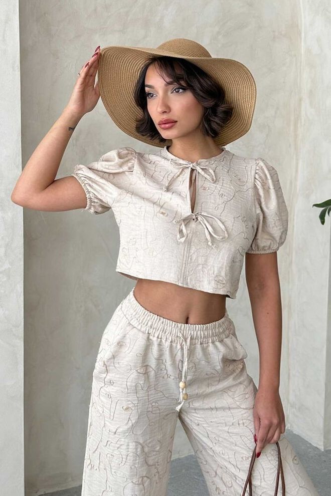 Topshow Blusa Bordada Con Lazo En La Parte Delantera Piedra Ropa al por mayor Casual