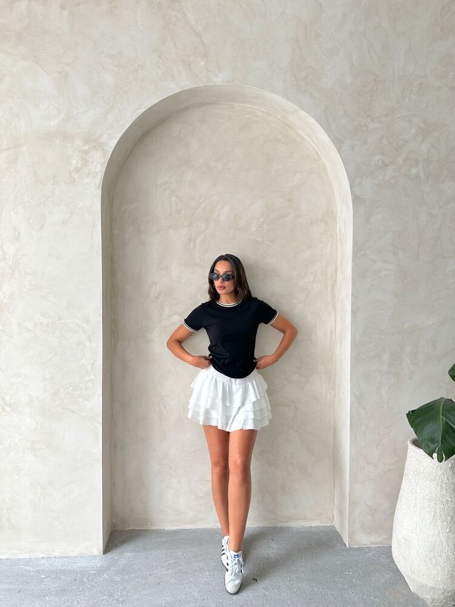 Topshow Black Cream Crew Neck Wholesale T Shirt Wholesale Clothing Birthday