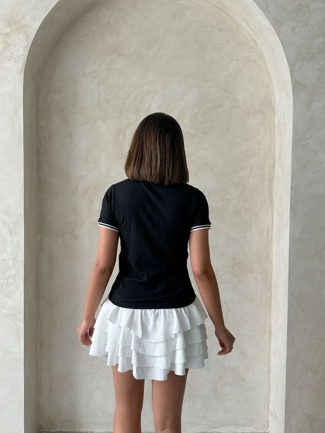 Topshow Black Cream Crew Neck Wholesale T Shirt Wholesale Clothing Formal