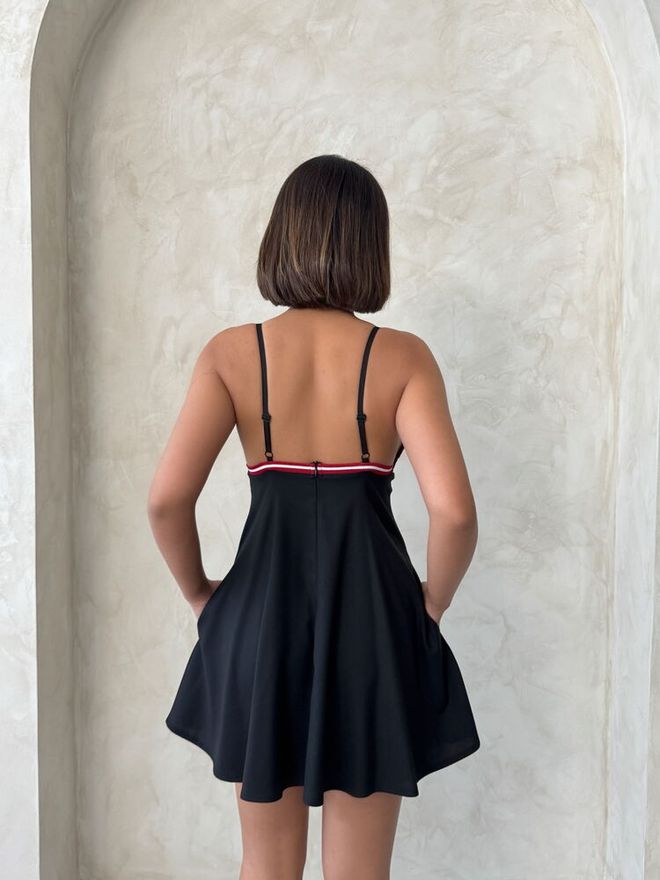 Topshow Dress With Straps Black Wholesale Clothing Sexy