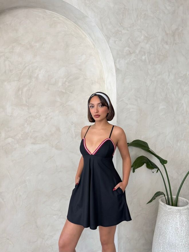 Topshow Dress With Straps Black Wholesale Clothing Birthday