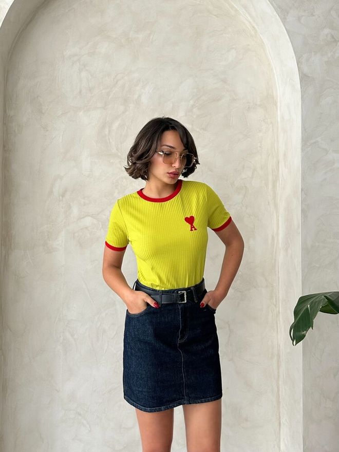 Topshow Wholesale T Shirt With Peanut Red Embroidery Wholesale Clothing Birthday