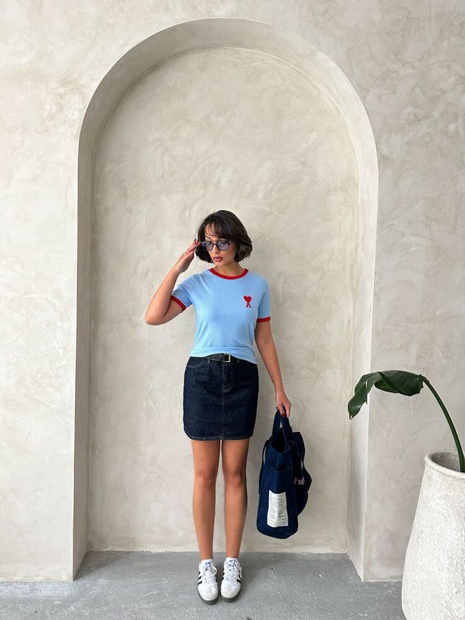 Topshow Wholesale T Shirt With Blue Red Embroidery Wholesale Clothing Birthday