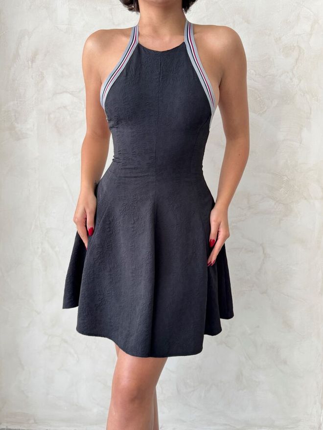 Topshow Striped Sleeveless Dress Black | Wholesale Clothing Summer