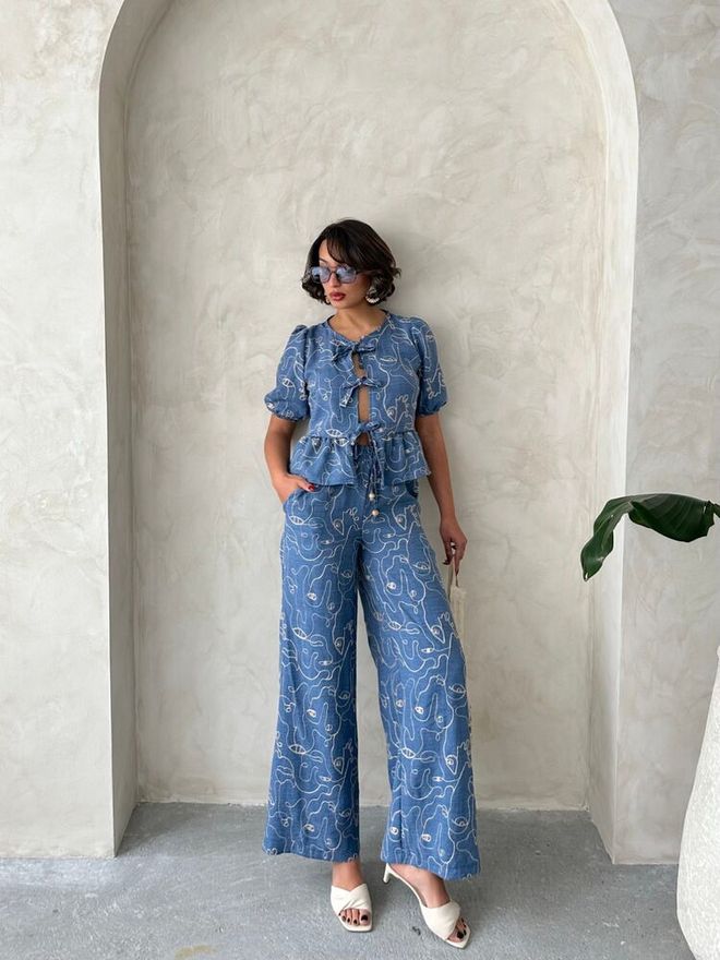 Topshow Wholesale Pants With Embroidery Dark Blue | Wholesale Clothing 1