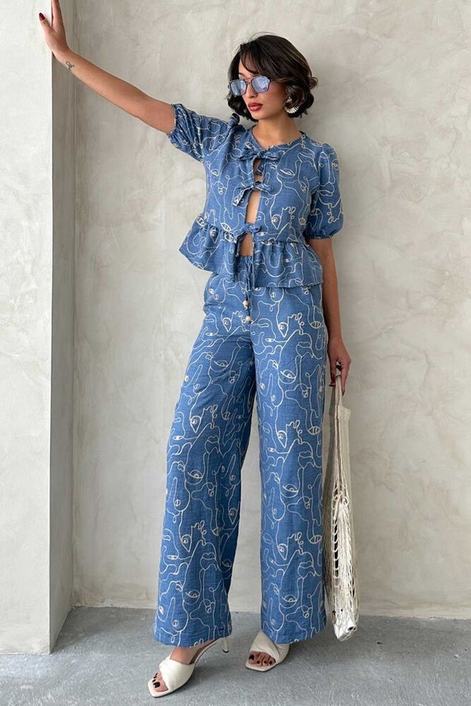 Topshow Wholesale Pants With Embroidery Dark Blue | Wholesale Clothing Casual
