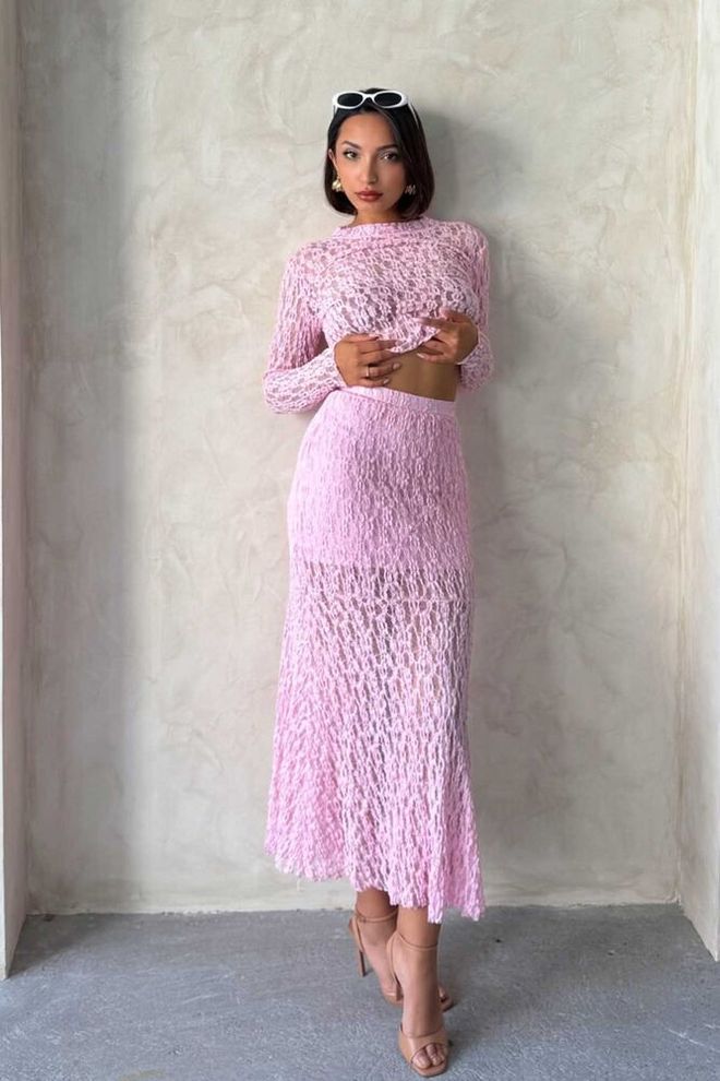 Topshow Lace Skirt Pink Wholesale Clothing Sexy