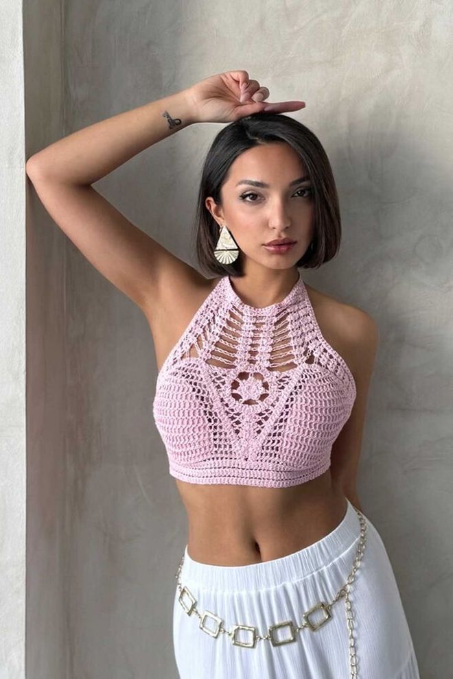 Topshow Bustier De Encaje D1205 Rosa Ropa al por mayor Casual