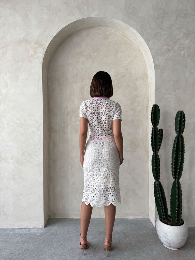 Topshow Denim Detailed Lace Shirt Raw Pink Wholesale Clothing Elegant