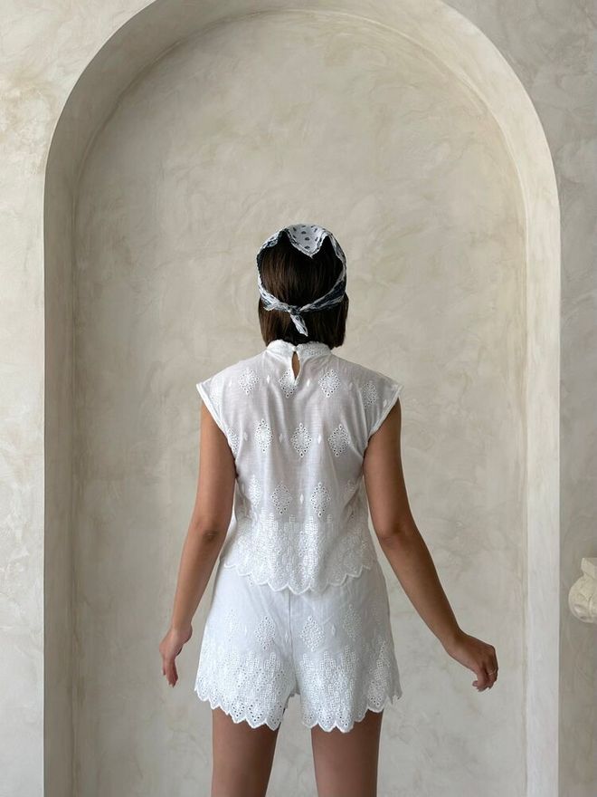 Topshow Embroidered Skirt Cream Wholesale Clothing Elegant