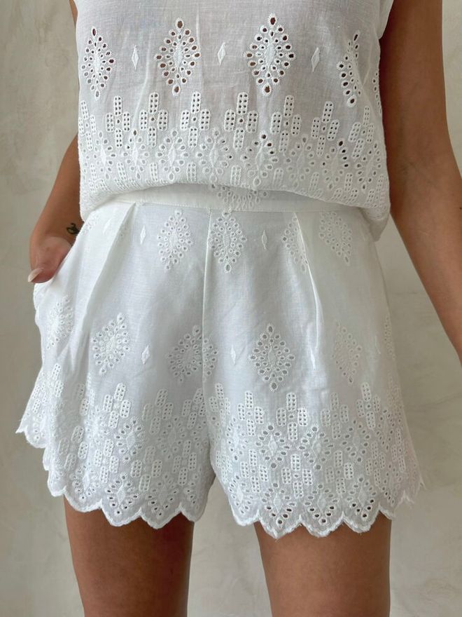 Topshow Embroidered Skirt Cream Wholesale Clothing Summer
