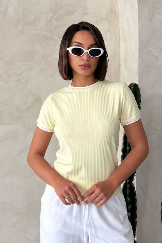 Topshow D2211 Cream Za Vrat Žuta Krema Veleprodaja odjeće Ležerni