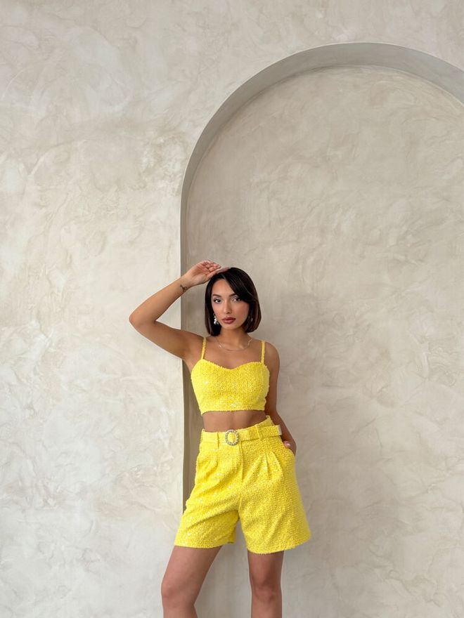 Topshow Джинсовое Бюстье Желтое Оптовая продажа одежды Хлопок