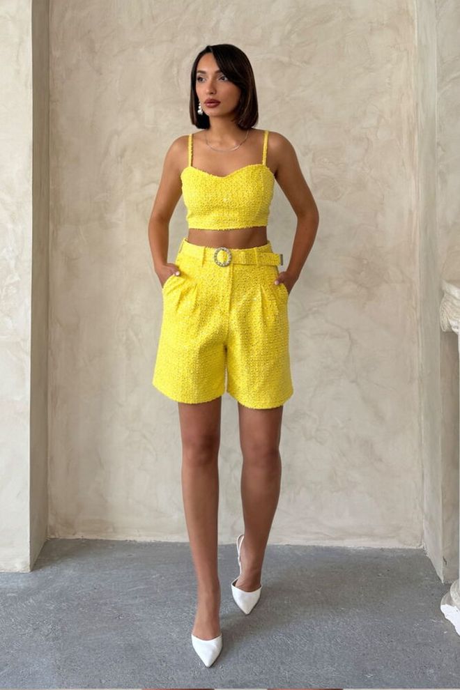 Topshow Джинсовое Бюстье Желтое Оптовая продажа одежды День рождения