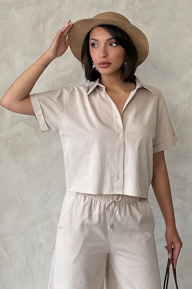 Topshow Camisa Estampada Bow Stone Stone | Roupas por atacado Formal