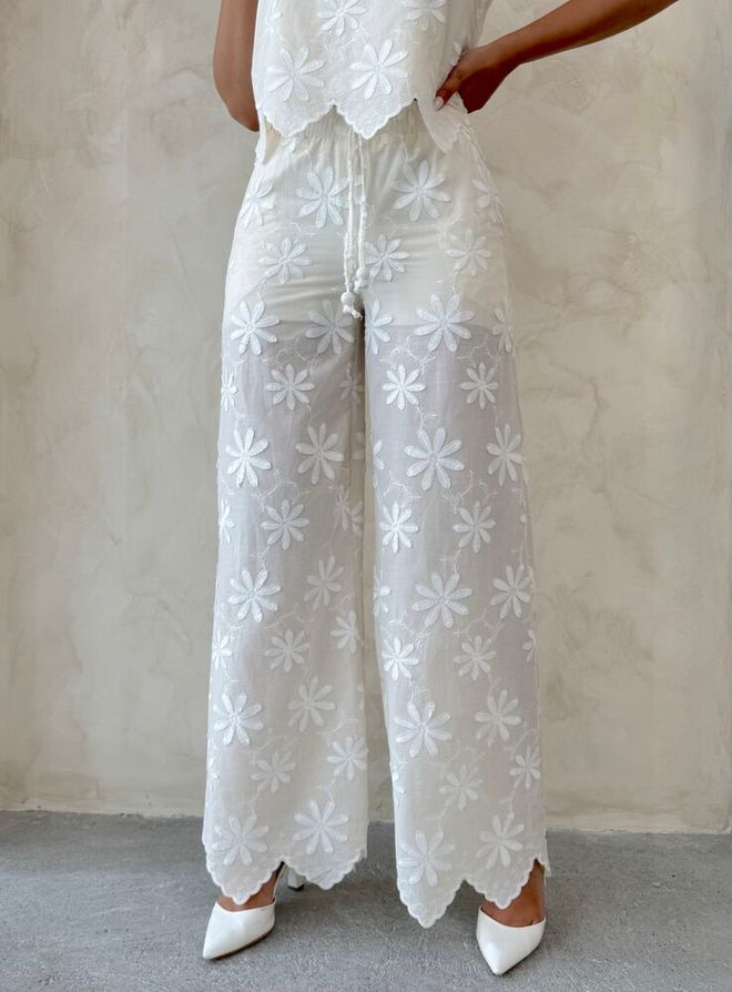 Topshow White Palazzo Pants Wholesale Clothing Spring
