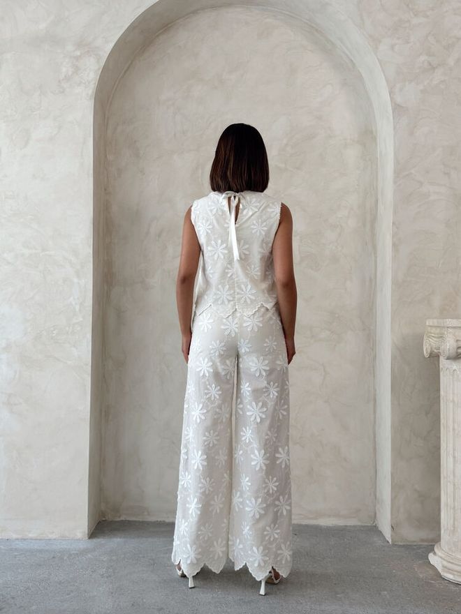 Topshow White Palazzo Pants Wholesale Clothing Boho