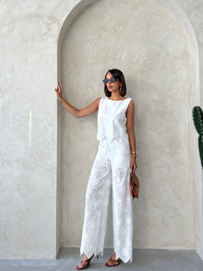 Topshow White Boho Flared Maxi Skirt With Drawstring Wholesale Clothing 1