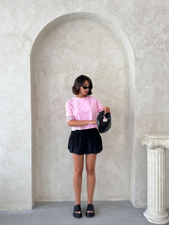 Topshow Rosa Casual Carino Maglietta Abbigliamento all'ingrosso 1