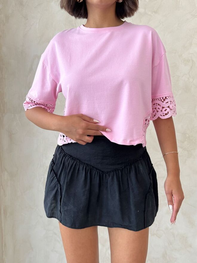 Topshow Rosa Casual Carino Maglietta Abbigliamento all'ingrosso Da cocktail