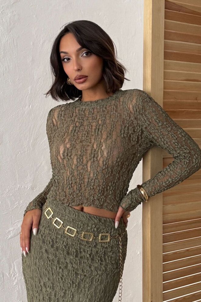 Topshow Vert Sexy Élégant Glamour Chemisier Vêtements en gros Sexy