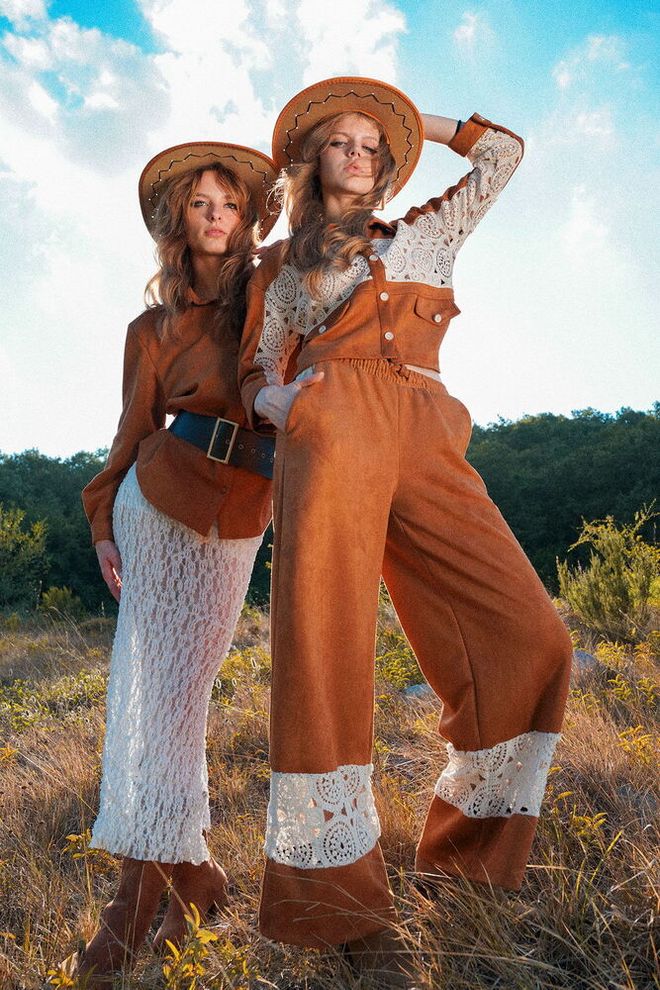 Topshow Коричневые Повседневные Элегантные Брюки Boho Оптовая продажа одежды Повседневный