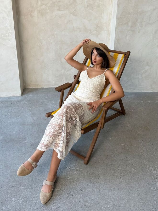 Topshow Tas D 2605 Nėriniuota Suknelė Didmeninė prekyba drabužiais Trumpintas