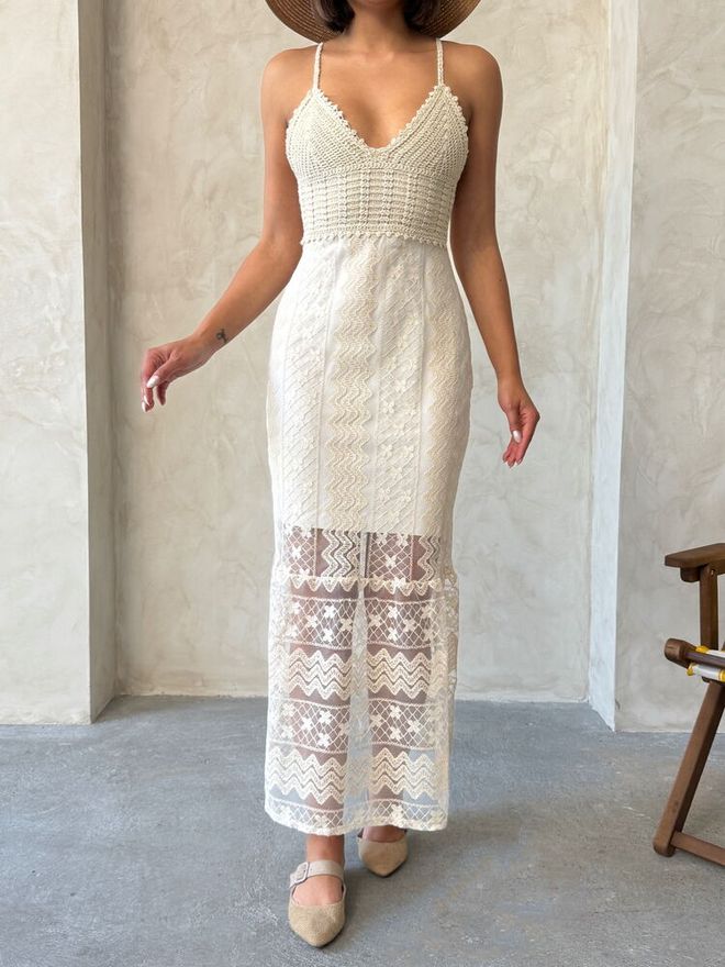 Topshow Tas D 2605 Nėriniuota Suknelė Didmeninė prekyba drabužiais Dirželis