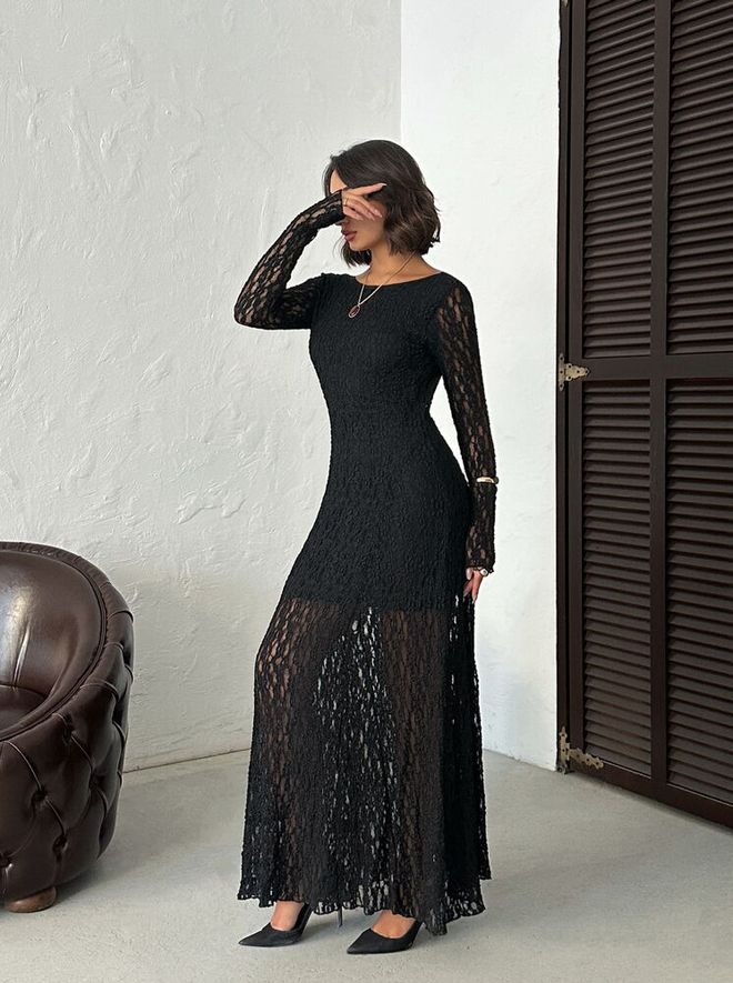 Topshow Lace Dress Black Wholesale Clothing Evening