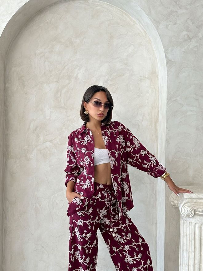 Topshow Бордо Ежедневен Елегантен Дрехи на едро 1