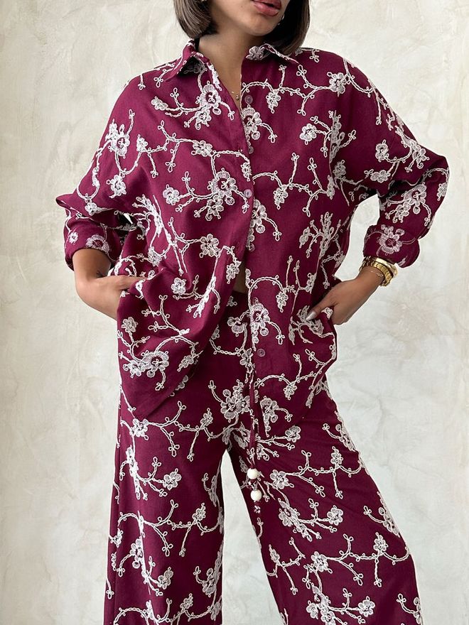 Topshow Бордо Ежедневен Елегантен Дрехи на едро Пролет