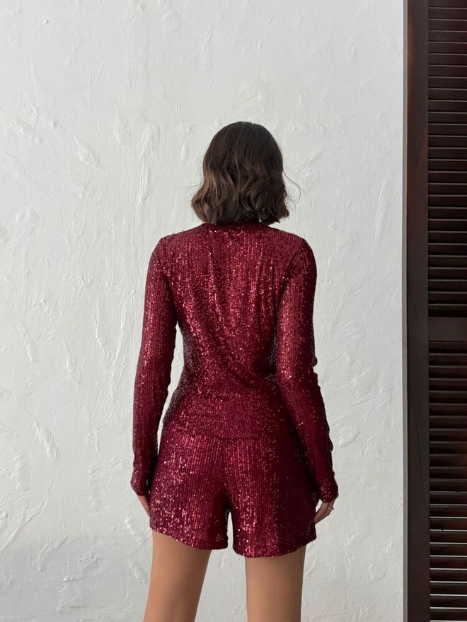 Topshow Claret Red Glam Elegant Sexy Blouse Wholesale Clothing Glam