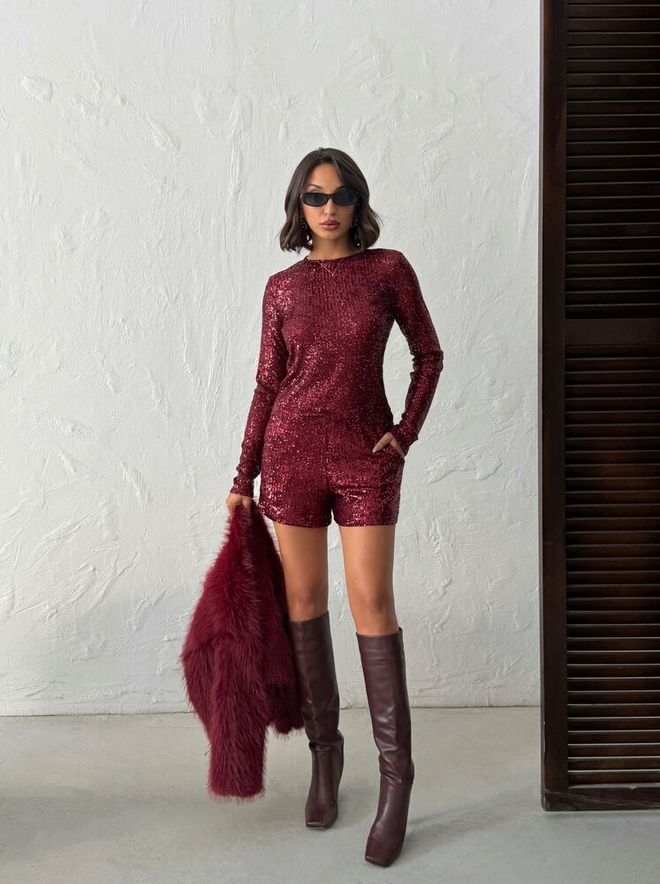 Topshow Claret Red Glam Elegant Sexy Blouse Wholesale Clothing 1