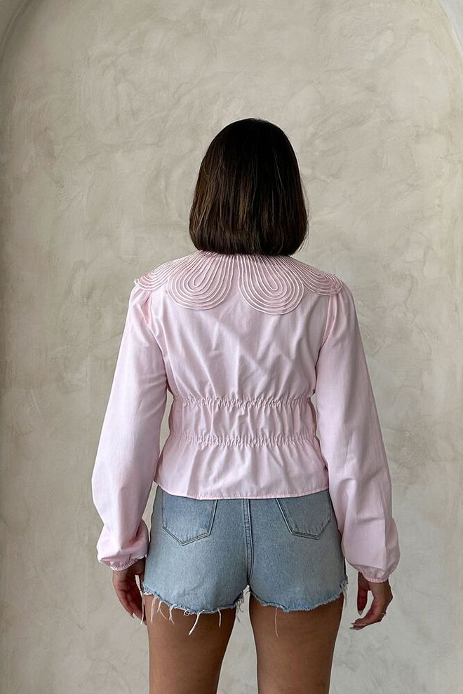 Topshow Pink Blouse Casual Cute Preppy Elegant Style Wholesale Clothing Preppy