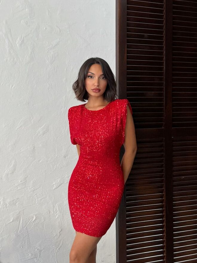 Topshow Czerwona Seksowna Szykowna Elegancka Formalna Sukienka Bodycon Hurtowa sprzedaż odzieży 1