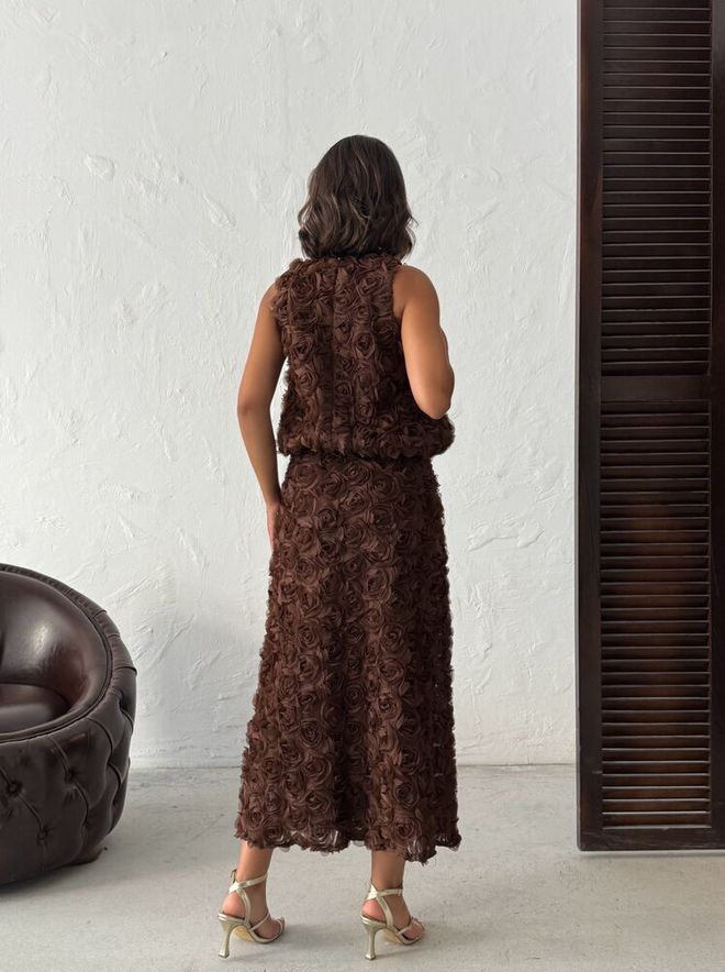 Topshow Brown Elegant Formal Vintage Bodycon Maxi Skirt Wholesale Clothing Sexy