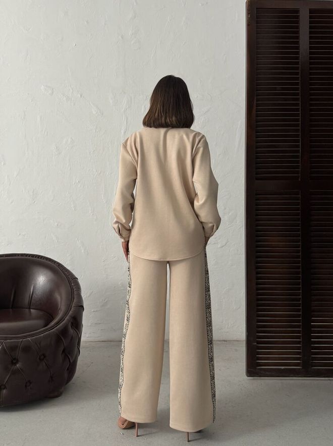 Topshow Beige Palazzo Pants With Drawstring And Slant Pockets Wholesale Clothing Casual