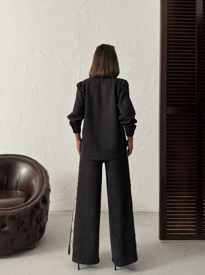 Topshow Black Elegant Formal Vintage Palazzo Pants Wholesale Clothing Spring