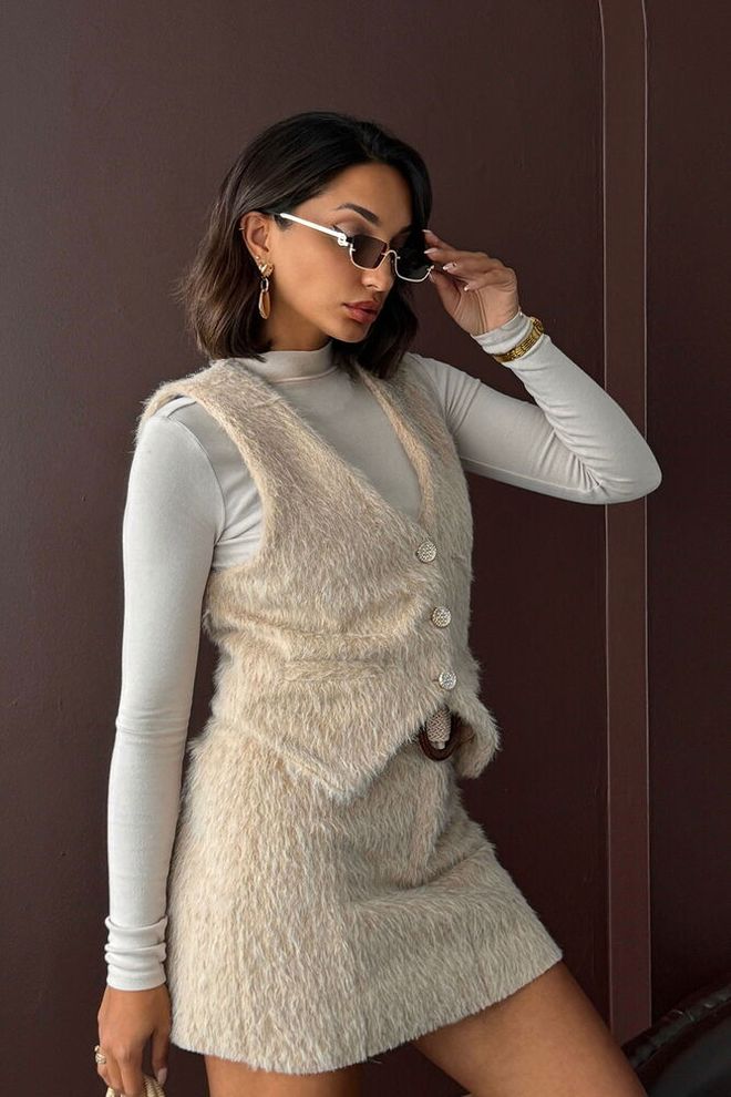 Topshow Beżowa Casual Elegancka Kamizelka Na Jesień I Zimę Hurtowa sprzedaż odzieży Casual