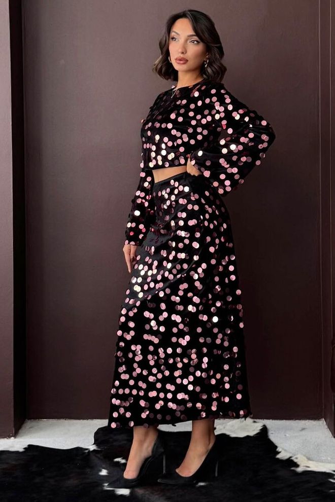 Topshow Schwarzer Eleganter Glam Bleistift Maxi Rock Großhandelskleidung Sexy