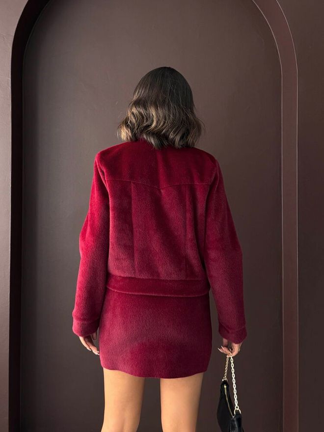 Topshow Jaqueta Blazer Single Breasted Vermelho Clarete Roupas por atacado Outono