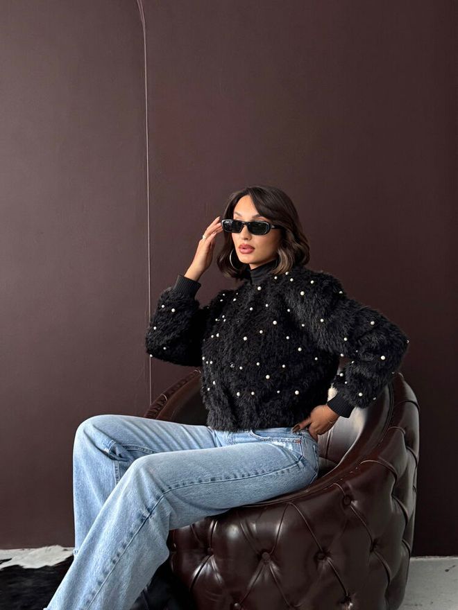 Topshow Black Bomber Jacket Wholesale Clothing 1