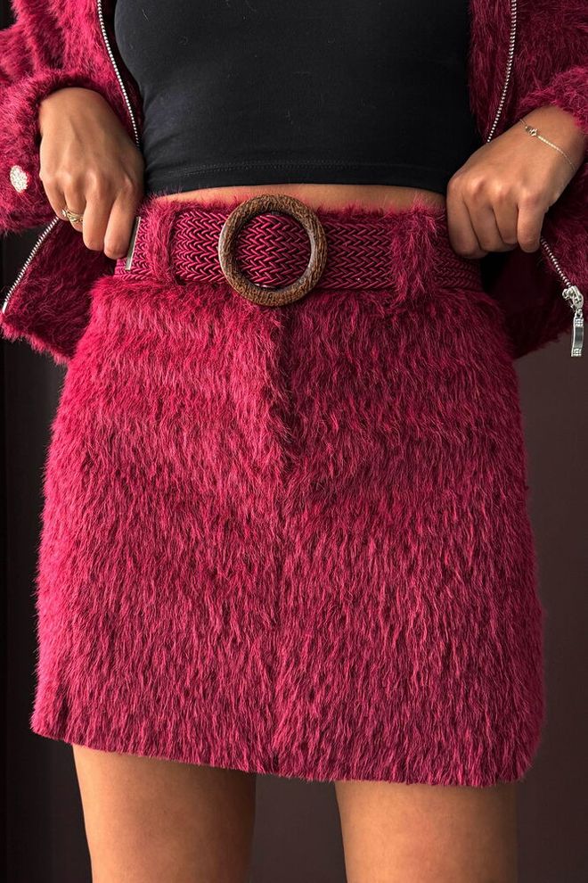 Topshow Ryškiai Rožinė Bodycon Mini Sijonas Su Aukštu Liemeniu Ir Užtrauktuku Didmeninė prekyba drabužiais Kokteilinė