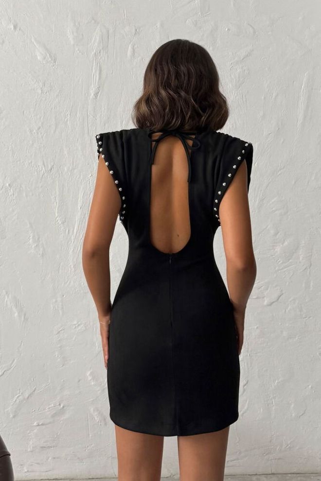 Topshow Robe Noire Sexy Élégante Moulante Mini Vêtements en gros 1