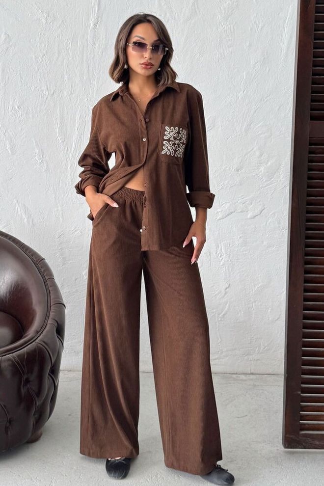 Topshow Pantalon Palazzo Brun Vêtements en gros Modeste