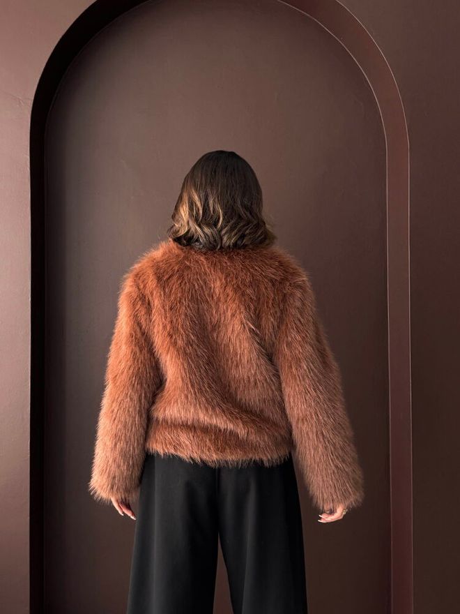 Topshow Brown Elegant Single Breasted Blazer Jacket Wholesale Clothing Vintage