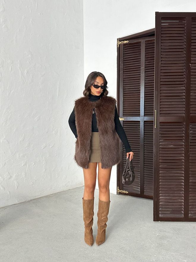 Topshow بني غير رسمي أنيق بوهو قديم بريق ريترو السترة ملابس بالجملة بوهو